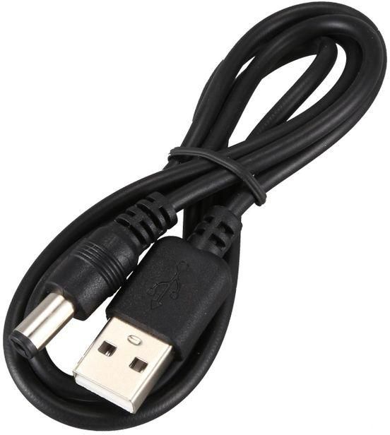 Generic USB Cable 5.5mm / 2.1mm 5V DC Barrel Jack Power Cable (Black, 75cm)
