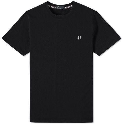 Fred Perry Black Cotton Round Neck T-Shirt For Men