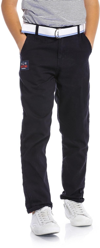 Basicxx Trouser With Belt for Teen Boys 13-14 Years Navy