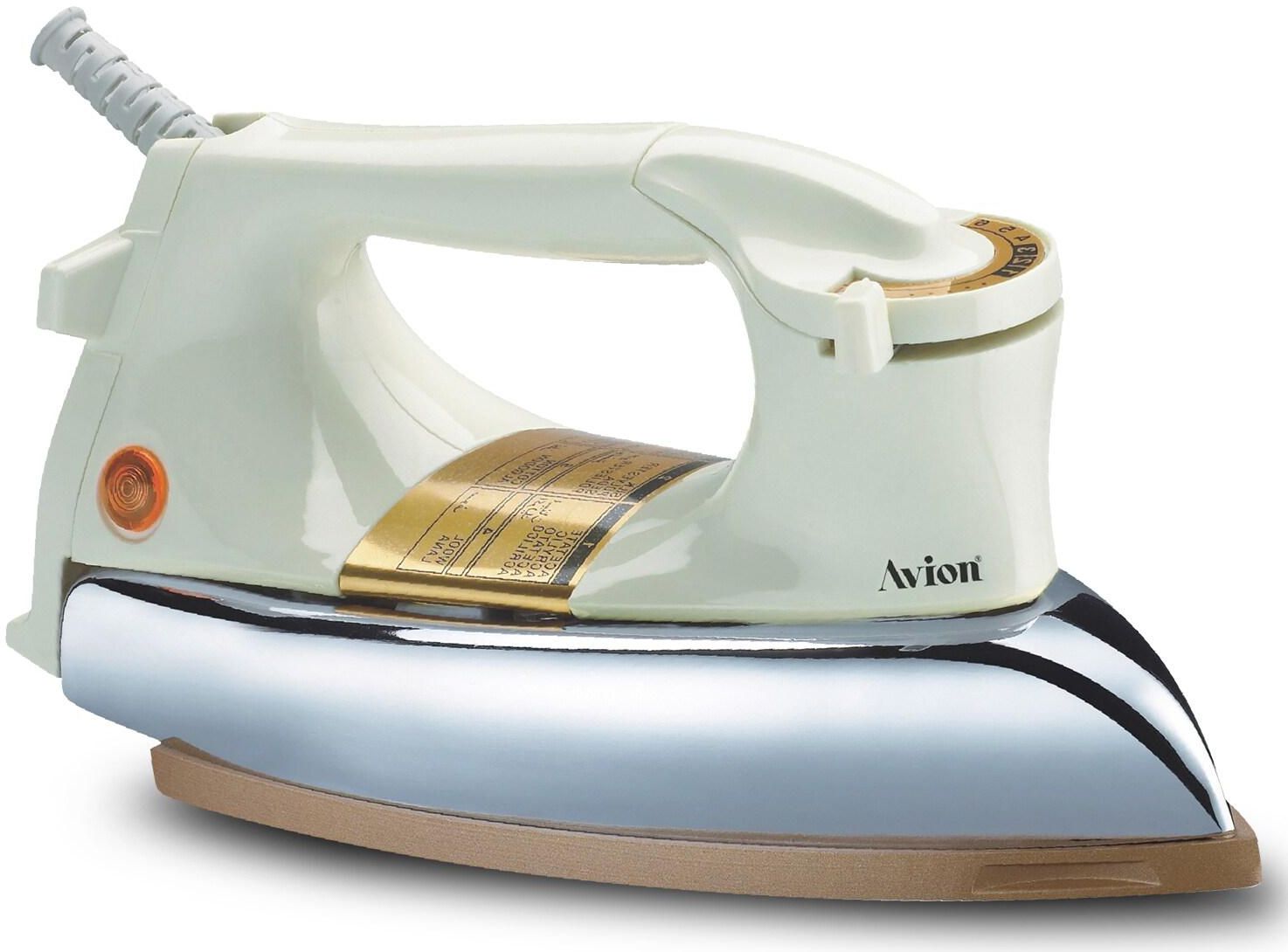 Avion 1200W Automatic Dry Iron - Electric Iron 60 Micron Ceramic Coated Sole Plate, Durable Automatic Weight Iron Box, Auto Shut Off, Temperature Setting Dial, Overheat Protection, Ahw23Di