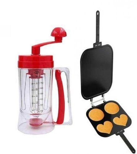 Kitchen Manual Pancake Mixer And Dispenser And Non Stick Pancake Maker Sauce Pan Bake