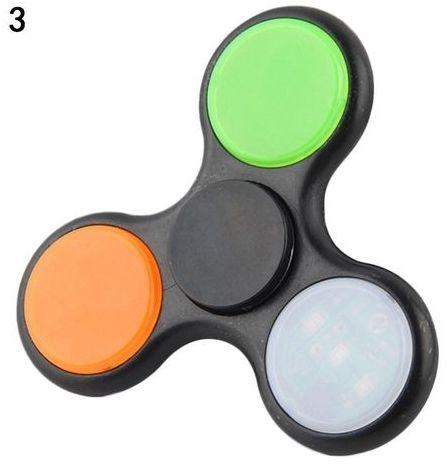Bluelans LED Light Hand Spinner Tri Fidget Finger Gyro EDC Spin Stress Focus Desk Toy (Black)