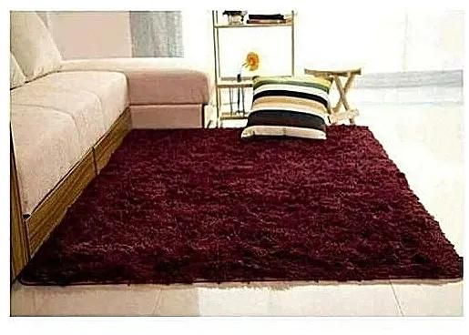 Fluffy Carpets 5 8 Maroon Dark Red, Dark Red Fluffy Rug
