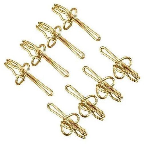 100 Pieces Brass Curtain Hooks, Metal Curtain Hook Brass Drapery Hooks, Curtain Hooks Brass Curtain Header Tape Drapery Hooks