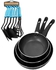 Universal 3 Set Non-Stick Fry Pans with 6 Set of Non-Stick Spoon