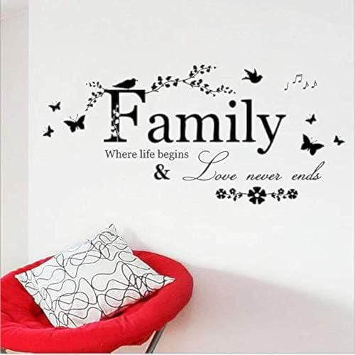Fresh style English letters Family wall stickers Delicate waterproof art decal PVC Removabvle wall sticker Office Home decoration-F2C