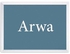 Arwa Name Wall Art Painting With Frame Blue 32x22centimeter