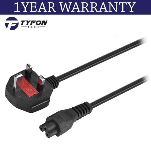 Tyfontech 3 Pin UK Power Cord Cable for Laptop AC Adapter 1M (Black)