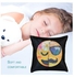 Emoji Printed Pillow Cover Black/Yellow/Blue 40x40x20centimeter