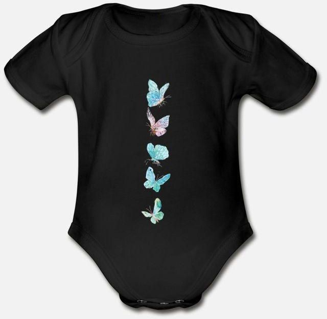 Butterfly Organic Short Sleeve Baby Bodysuit_2