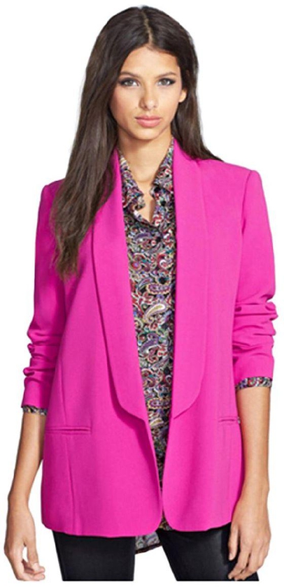 Jollychic Pink Polyester Basic Coat For Women