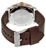 ساعة يد كوارتز بعقارب وسوار من الجلد طراز FS5040 - مقاس 44 مم - لون بني للرجال