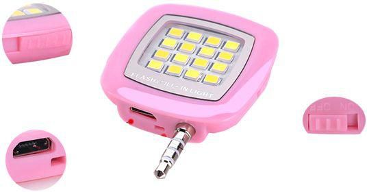 Smartphone LED Flash Light for Better Photographing on Mobile Phones and Pads, Pink