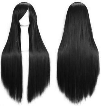 Estelle Wigs 32 Inches 80 cm Long Straight Anime Fashion Women's Cosplay Wig Party Wig With Free Wig Cap Black