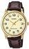 Casio for Men Analog MTP-V001GL-9BUDF Leather Watch