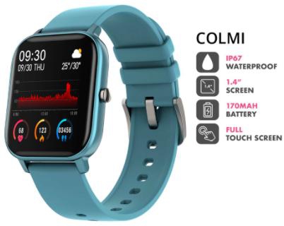 COLMI P8 1.4 inch Touch Fitness Tracker Women GTS Smartwatch (Blue)