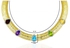 Vera Perla 18k Solid Gold 0.64Ct Genuine Diamonds and Multi-Gemstones Mesh Necklace