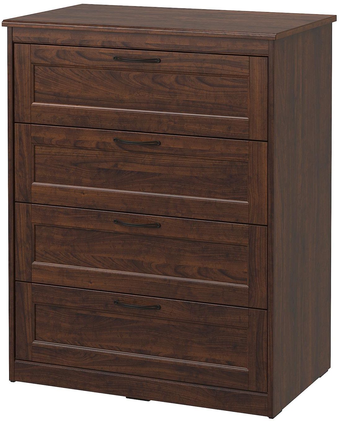 SONGESAND Chest of 4 drawers - brown 82x104 cm