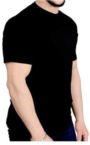 Black Basic half sleeve cotton T-shirt