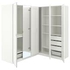 PAX / GRIMO/ÅHEIM Corner wardrobe, white/white mirror glass, 210/160x201 cm - IKEA