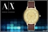 Armani Exchange Olivia Women's Analogue Gold Dial Brown Leather Watch - AX5310