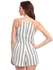 Glamorous M01-WL046 Stripe Playsuit for Women, White/Black