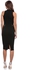 MISSGUIDED DE907754 High Neck Fishnet Insert Bodycon Dress for Women - Black