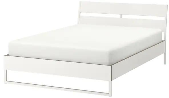 Bed Frame White Light Grey From, Ikea Bed Frame With Slanted Headboard