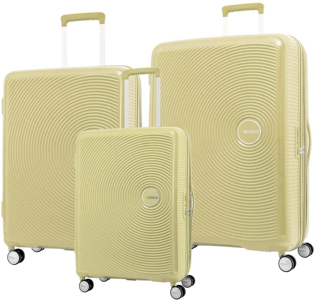 American Tourister, Curio, Set Of 3Pc Luggage Trolley Case, Size 22/27/31 Inch, Custard Yellow