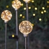 مصباح كرة الاسلاك النحاسية - مصباح الحدائق الشمسي - قطعتان