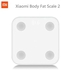 2019 Newest Global Xiaomi Intelligent Body Fat Scale 2 XMTZC05HM, Xiaomi MIJIA My Fit APP Body Composition Monitor with Hidden LED Display Big Feet Pad