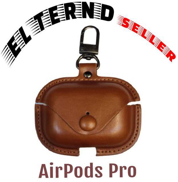 Leather Hook Case For Airpods Pro - Brown Color