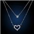 S925 Silver Double Love Heart Necklace