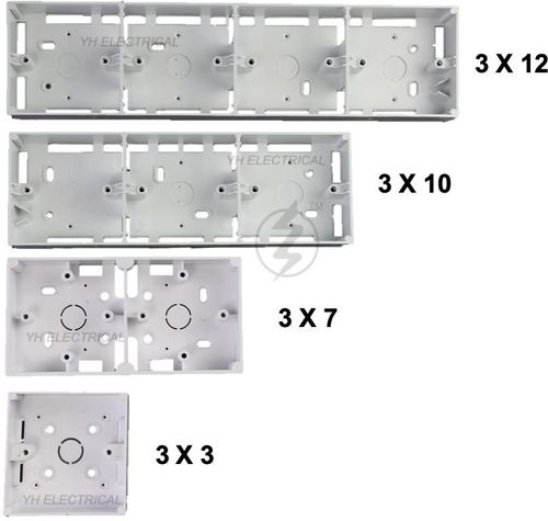 Yhelectrical PVC Electrical Box Surface Type Nut Box/ Base - 4 Sizes