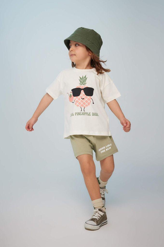 Defacto Baby Boy Slogan Printed Shorts