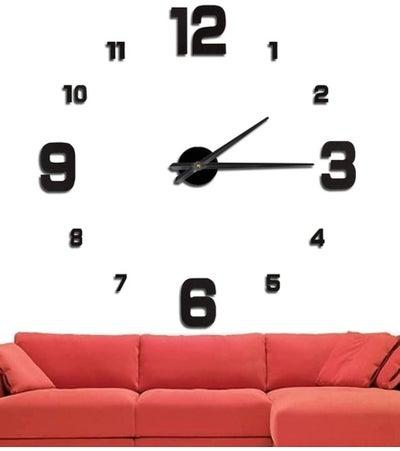 Big dial 4 DIY Acrylic stylish modern Wall Clock black