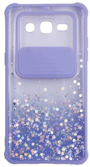 SAMSUNG GALAXY GRAND PRIME / J2 PRIME / G530 - Camera Slider Clear Back Cover With Sequin