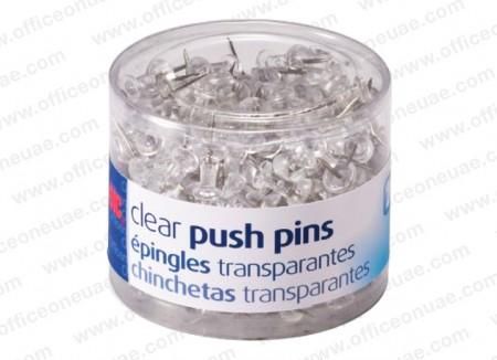 Officemate Push Pins, 200/pack, Clear
