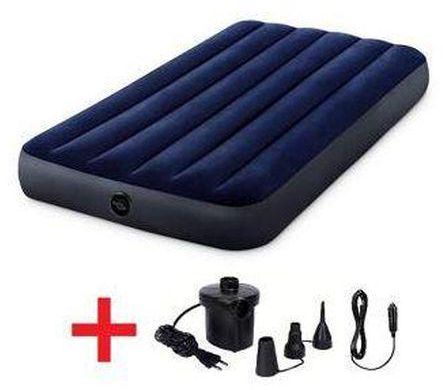 Intex 5 by 6 Portable Inflatable Mattress Air Bed with Plush Top + 1 Free Pump