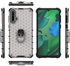 Huawei Nova 5/5 Pro ، - غطاء أصلي جديد فائق الجودة - غطاء مقاوم للصدمات مقاوم للانزلاق - بحلقة معدنية - حواف سوداء خلفية خلية النحل الشفافة
