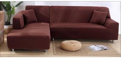 Solid Pattern Sofa Slipcover Brown