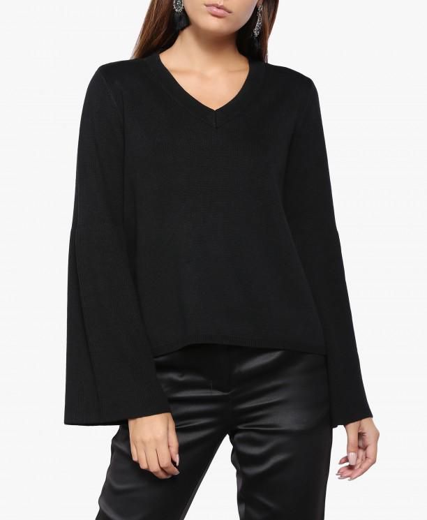 Black Wide Sleeve Sweater