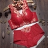 Groboc Lace Bra Set -  4 Sizes (Red)