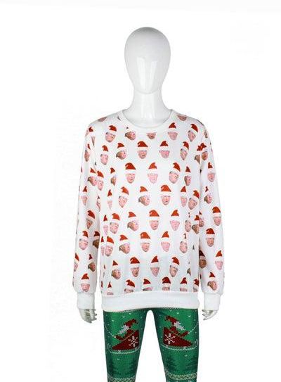 winter New Santa Elk Shirt with Long Sleeves and round Neck