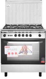 Fresh Italiano Gas Cooker, 5 Burners, Silver and Black - 17302