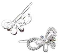 Njour Set Hair Clips for Women Stylish,Pearl Hair Clips for Women,Lovely Girl Hair Clip (silver)