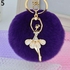 Fashion Women Fashion Cute Angel Fur Ball Keychain Handbag Key-Brown