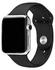 Sport band compatible with apple watch 42mm 44mm, soft silicone replacement strap compatible for apple watch series 4/3/2/1 (s/m size in black color)