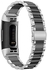 Stainless Steel Strap for Fitbit Charge 4, for Fitbit Charge 3, for Fitbit Charge 3 SE, Smart Loop Watch Strap, Replaceable Metal Strap Wristband Accessories (Silver + Black)
