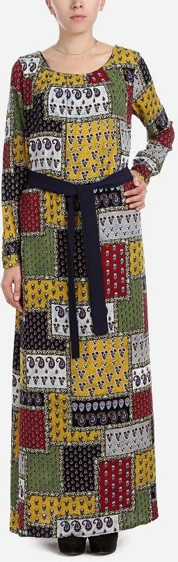 Femina Full Sleeves Patterned Dress - Multicolour